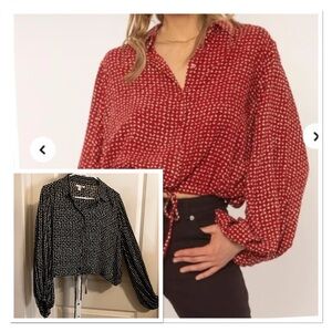 Amuse Society Black Patterned Blouse